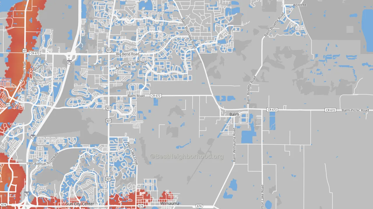 Transit Grade map of Balm, FL