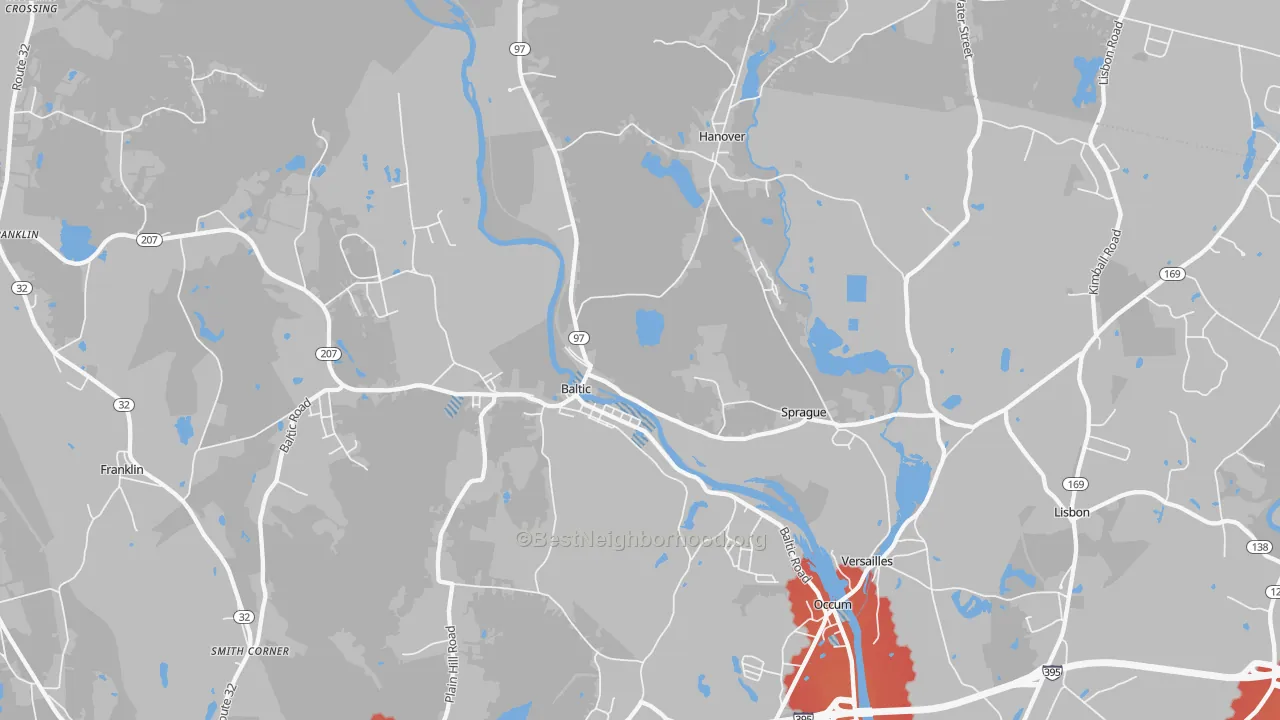 Transit Grade map of Baltic, CT