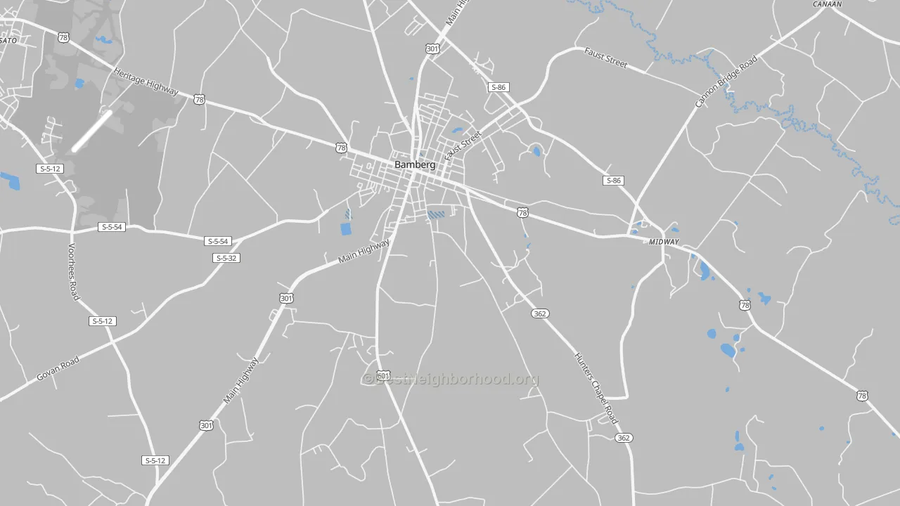 Transit Grade map of Bamberg, SC