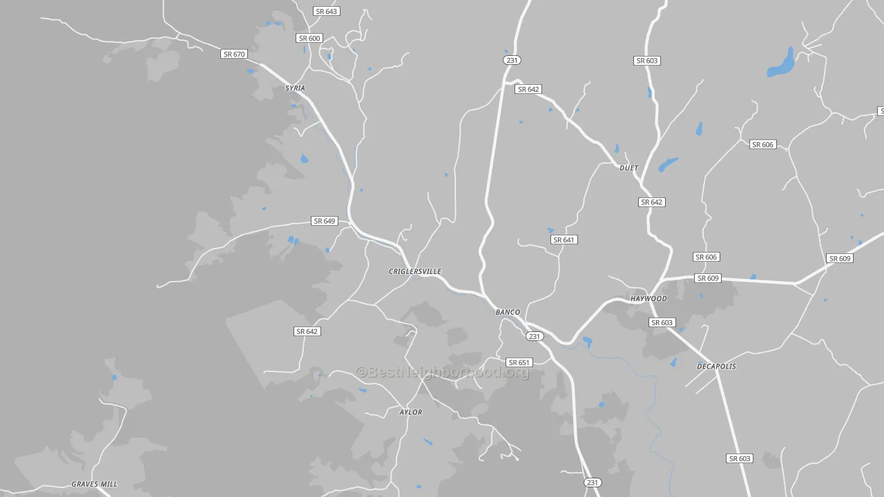 Transit Grade map of Banco, VA