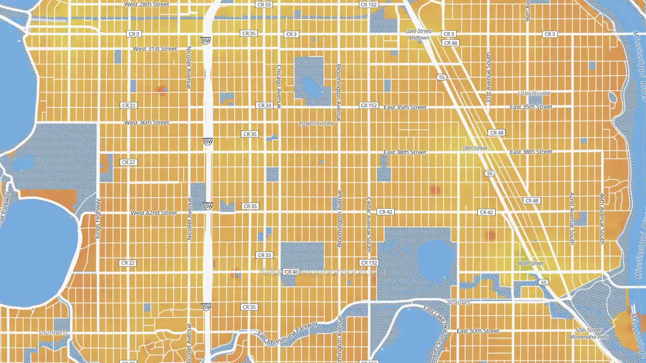 Transit Grade map of Bancroft, Minneapolis, MN
