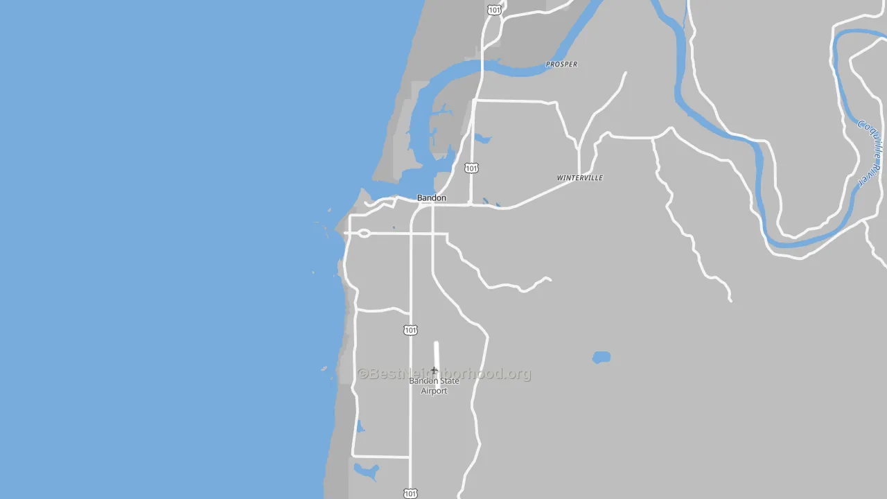Transit Grade map of Bandon, OR
