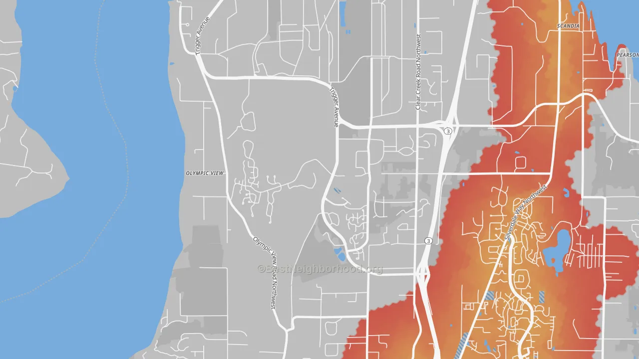 Transit Grade map of Bangor Base, WA