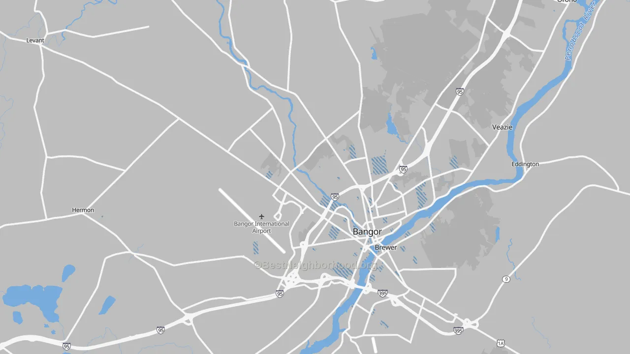 Transit Grade map of Bangor, ME