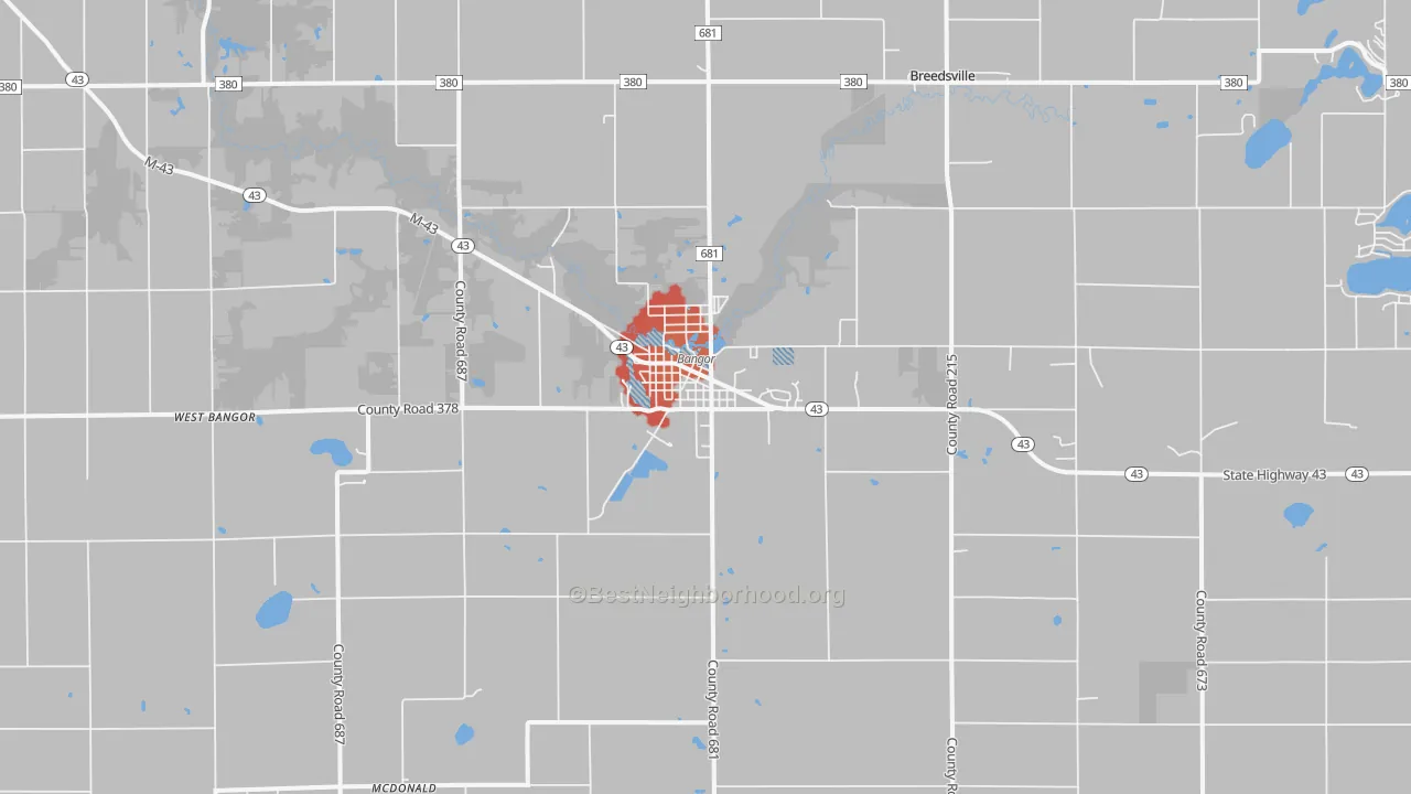 Transit Grade map of Bangor, MI