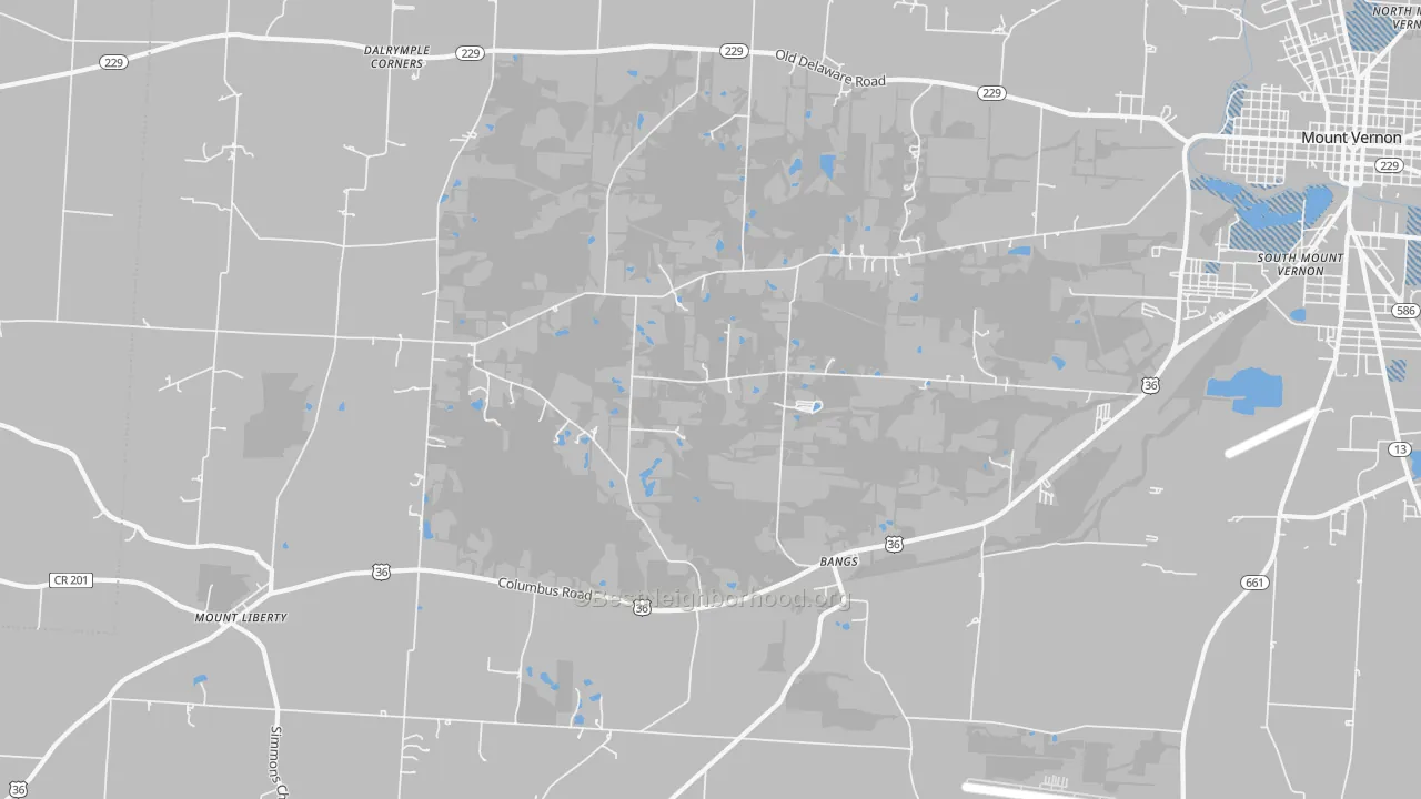 Transit Grade map of Bangs, OH