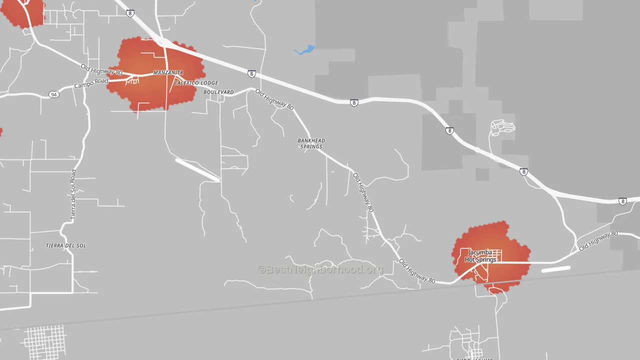Transit Grade map of Bankhead Springs, CA