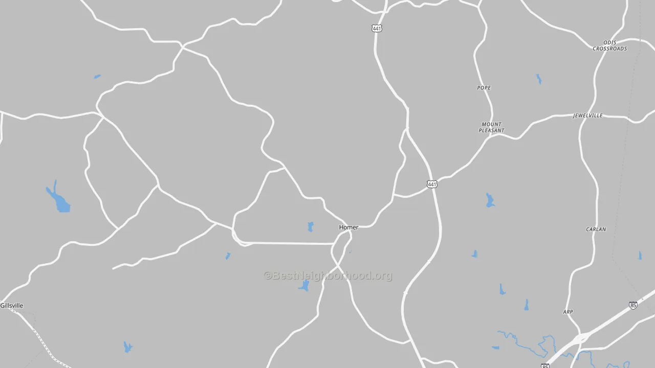 Transit Grade map of Banks County, GA