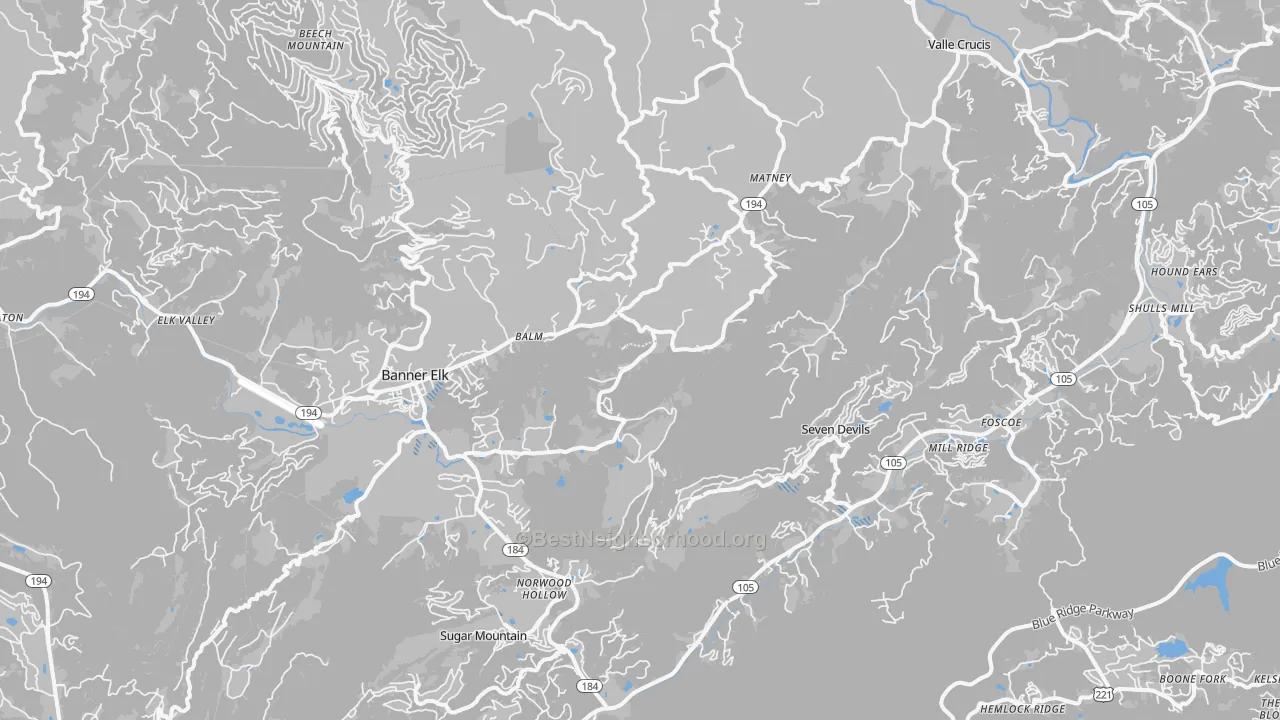 Transit Grade map of Banner Elk, NC
