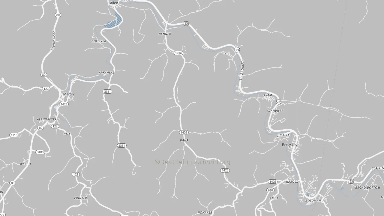 Transit Grade map of Banner, KY