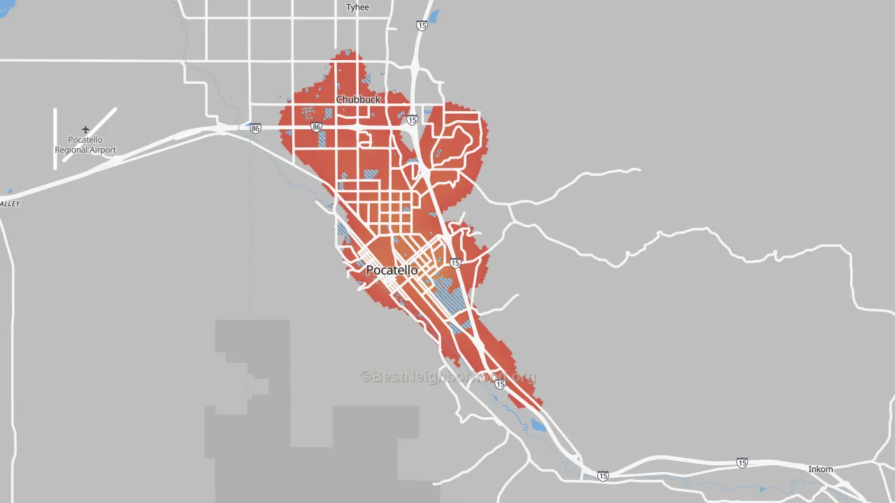 Transit Grade map of Bannock County, ID
