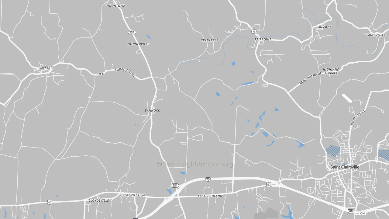 Transit Grade map of Bannock, OH