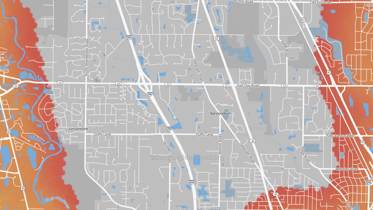 Transit Grade map of Bannockburn, IL