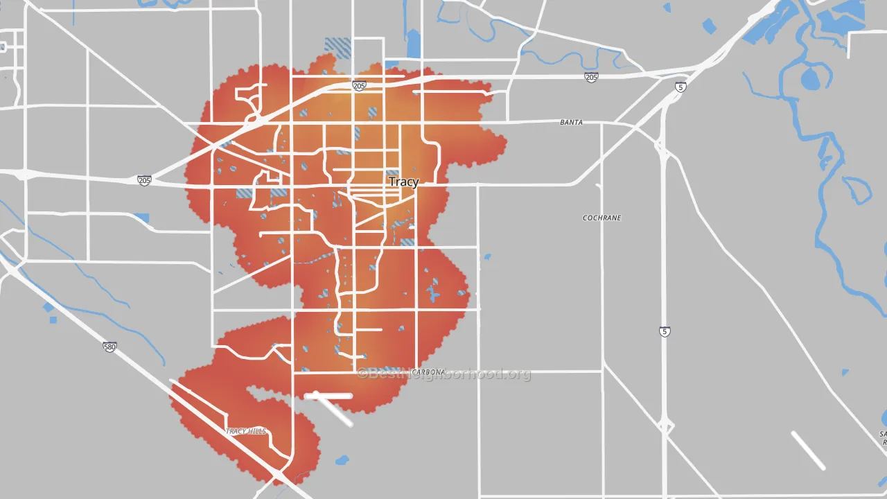 Transit Grade map of Banta, CA