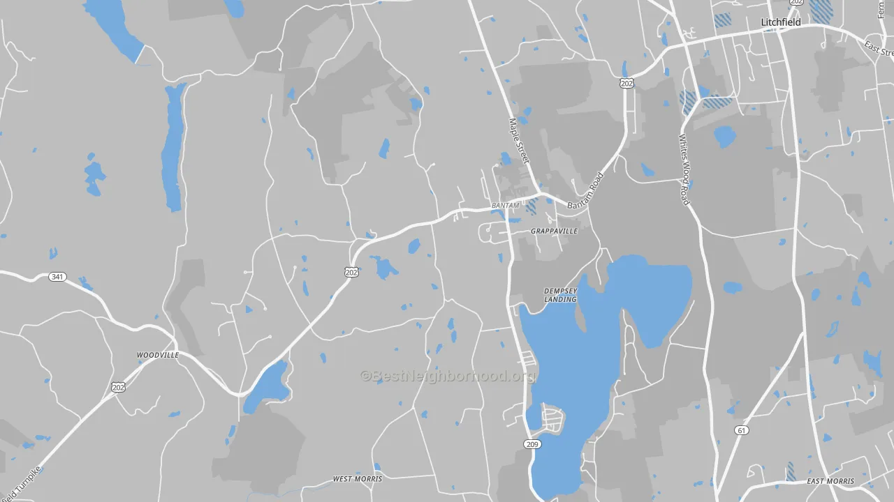 Transit Grade map of Bantam, CT
