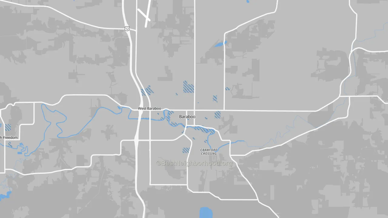 Transit Grade map of Baraboo, WI