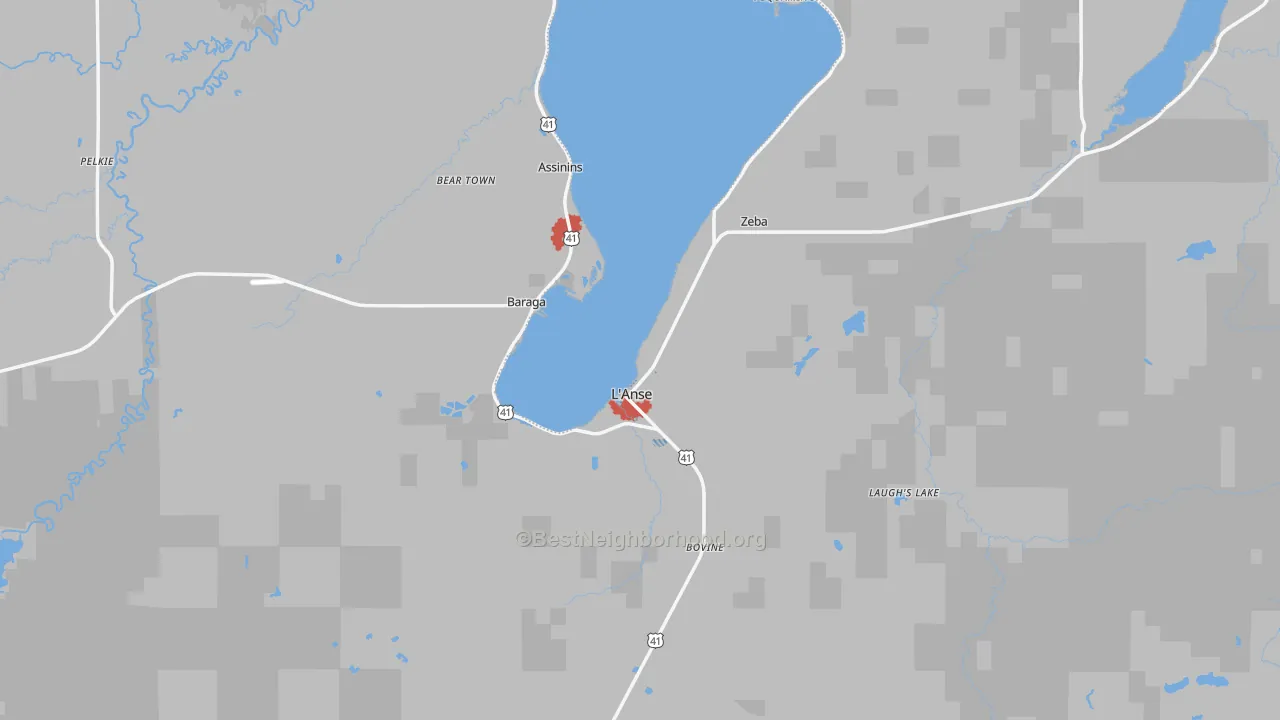 Transit Grade map of Baraga County, MI