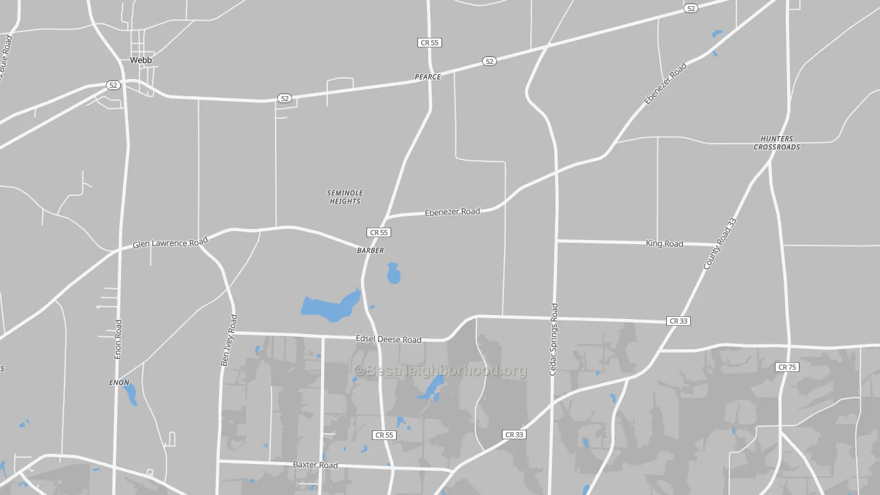 Transit Grade map of Barber, AL