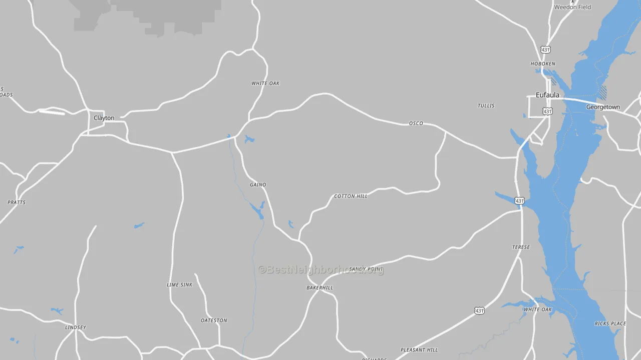 Transit Grade map of Barbour County, AL