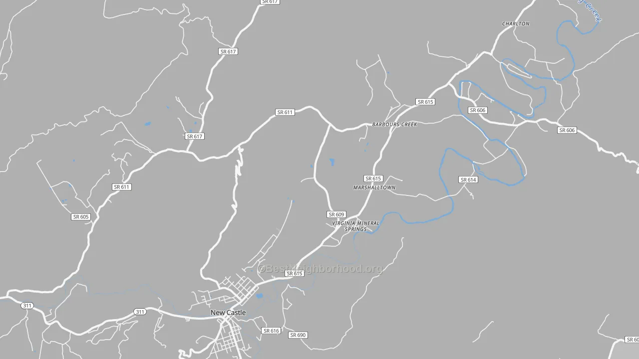 Transit Grade map of Barbours Creek, VA