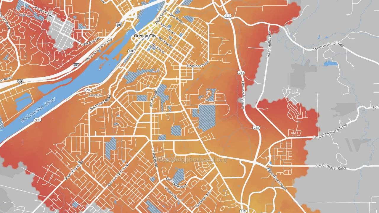Transit Grade map of Barclay Hills, Oregon City, OR