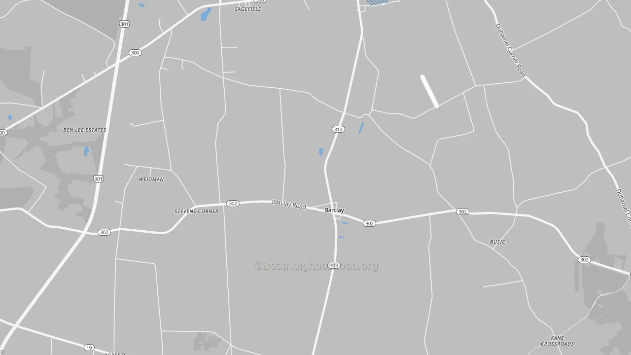 Transit Grade map of Barclay, MD
