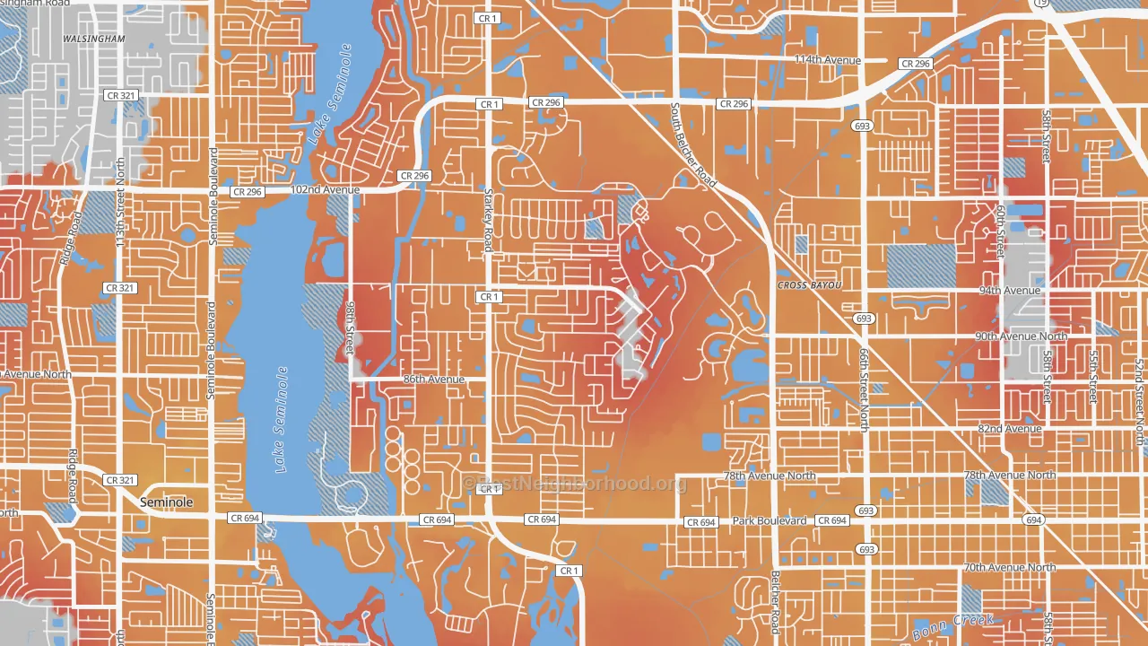 Transit Grade map of Bardmoor, FL