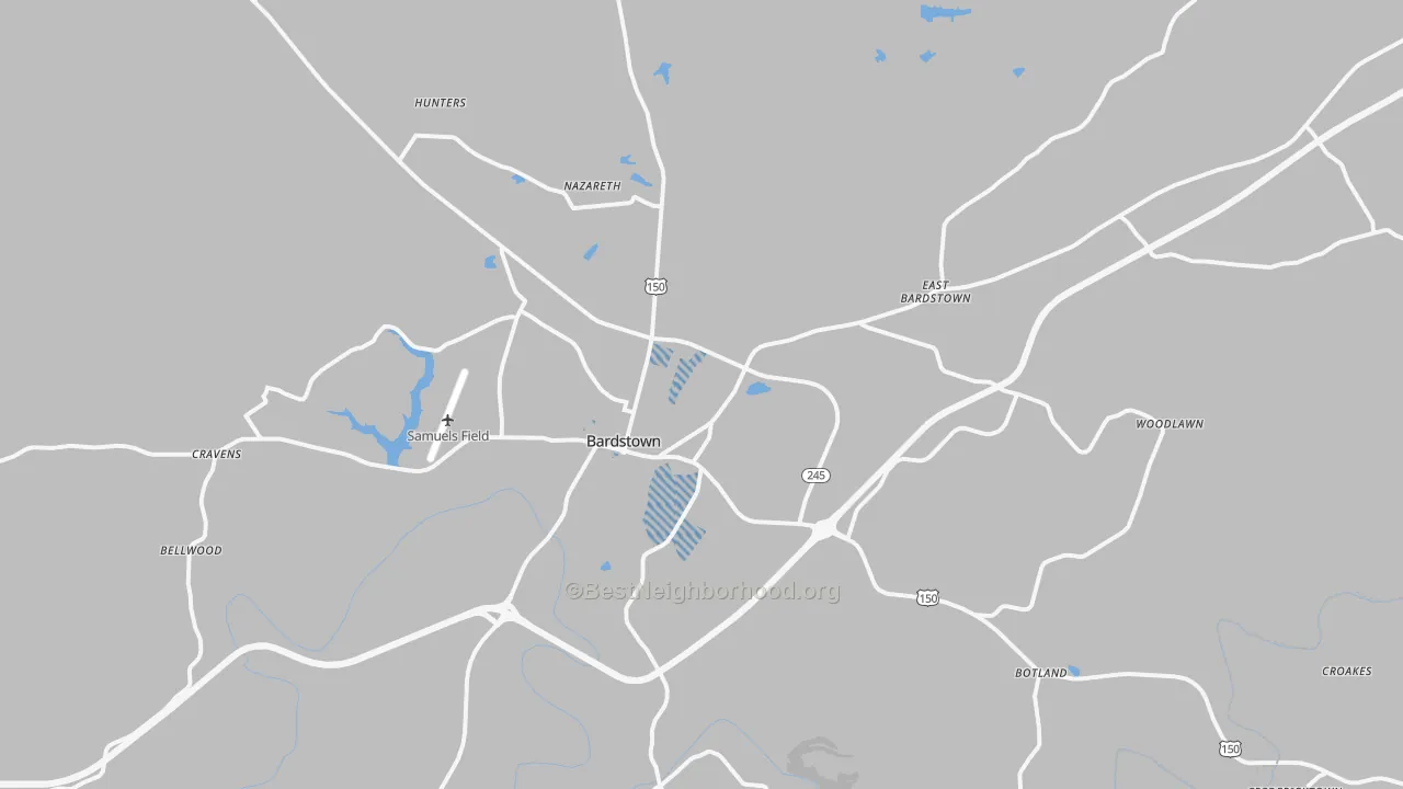 Transit Grade map of Bardstown, KY