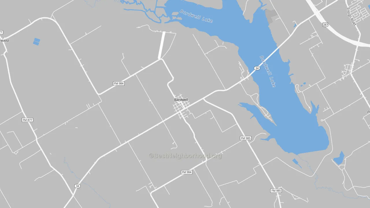 Transit Grade map of Bardwell, TX
