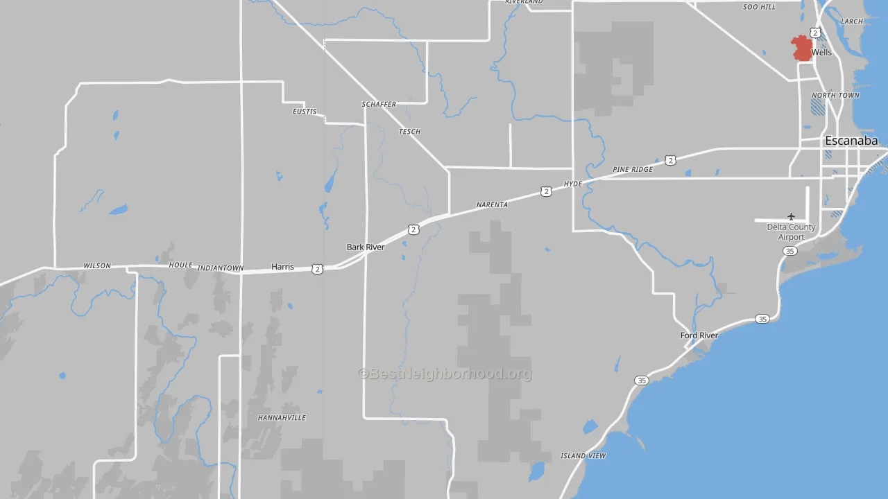 Transit Grade map of Bark River, MI