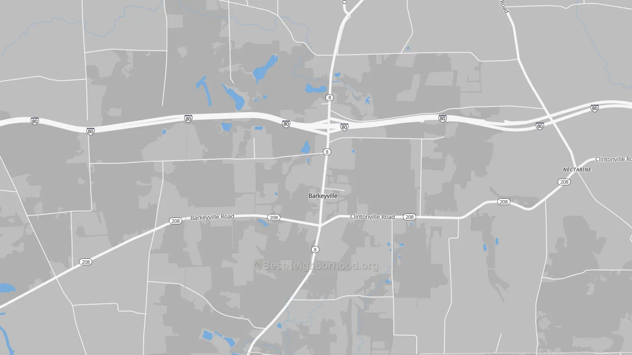 Transit Grade map of Barkeyville, PA