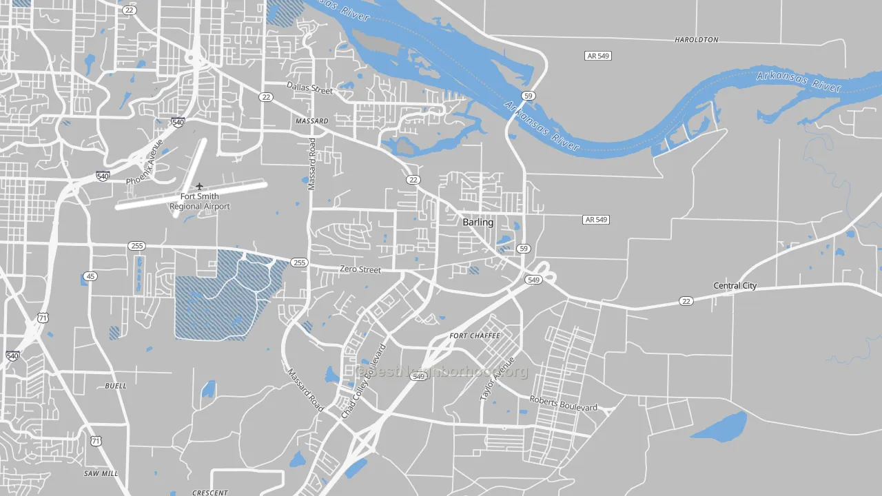 Transit Grade map of Barling, AR
