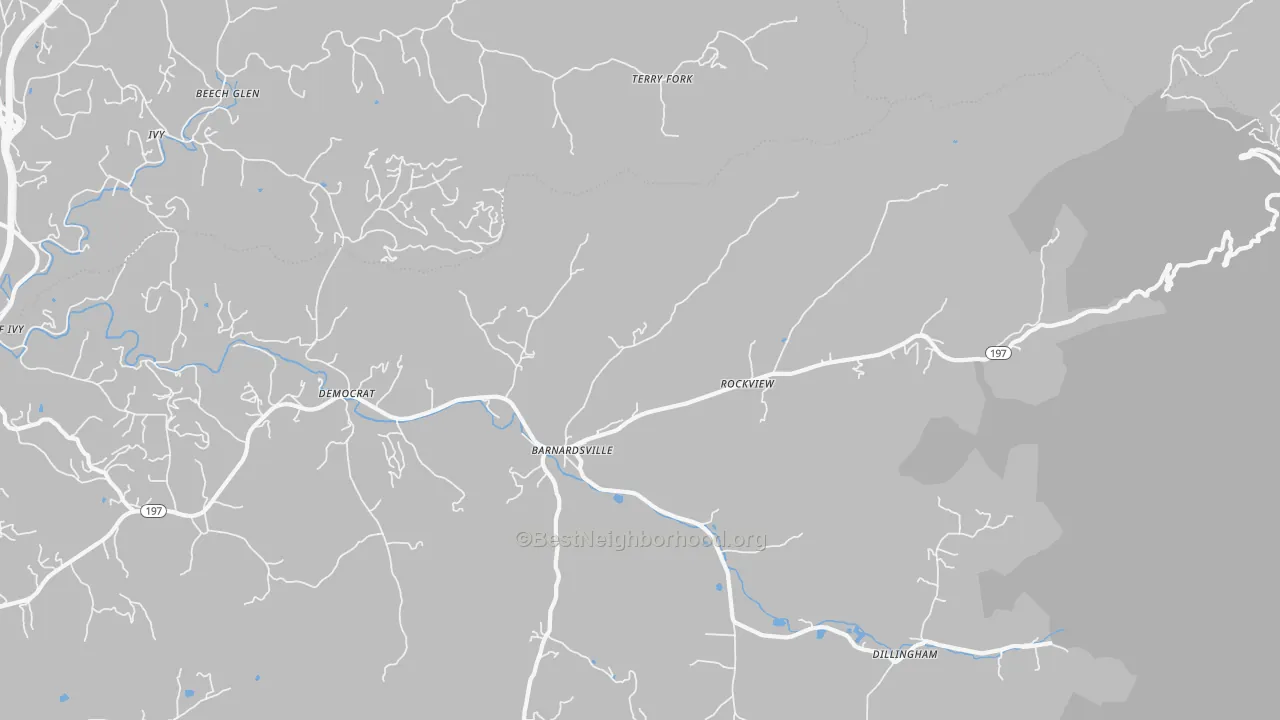 Transit Grade map of Barnardsville, NC