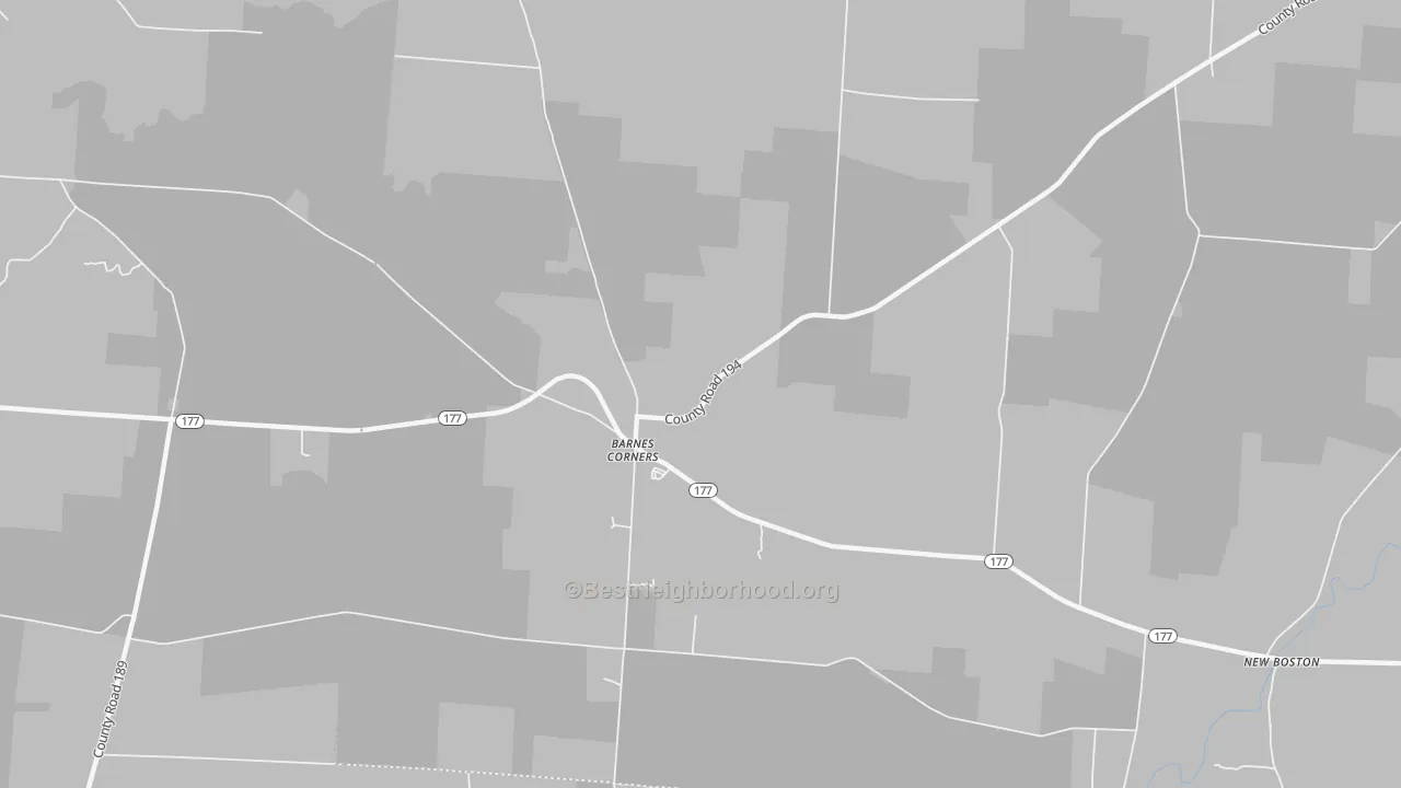 Transit Grade map of Barnes Corners, NY