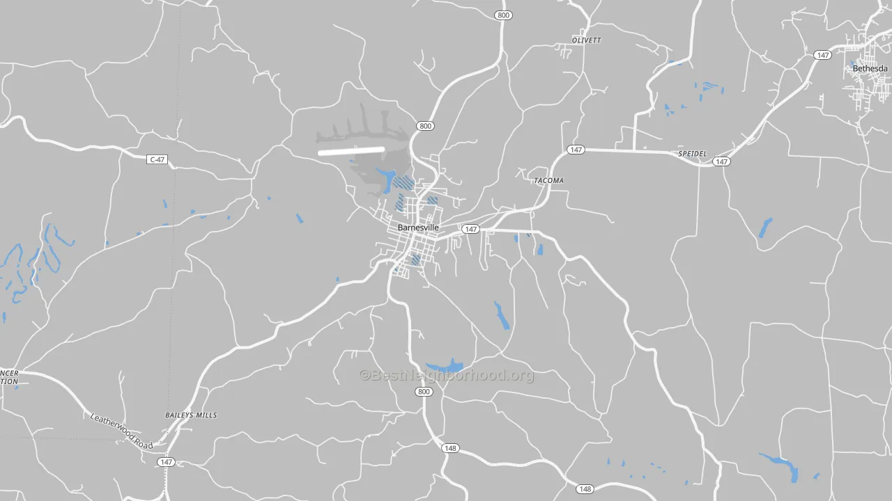 Transit Grade map of Barnesville, OH