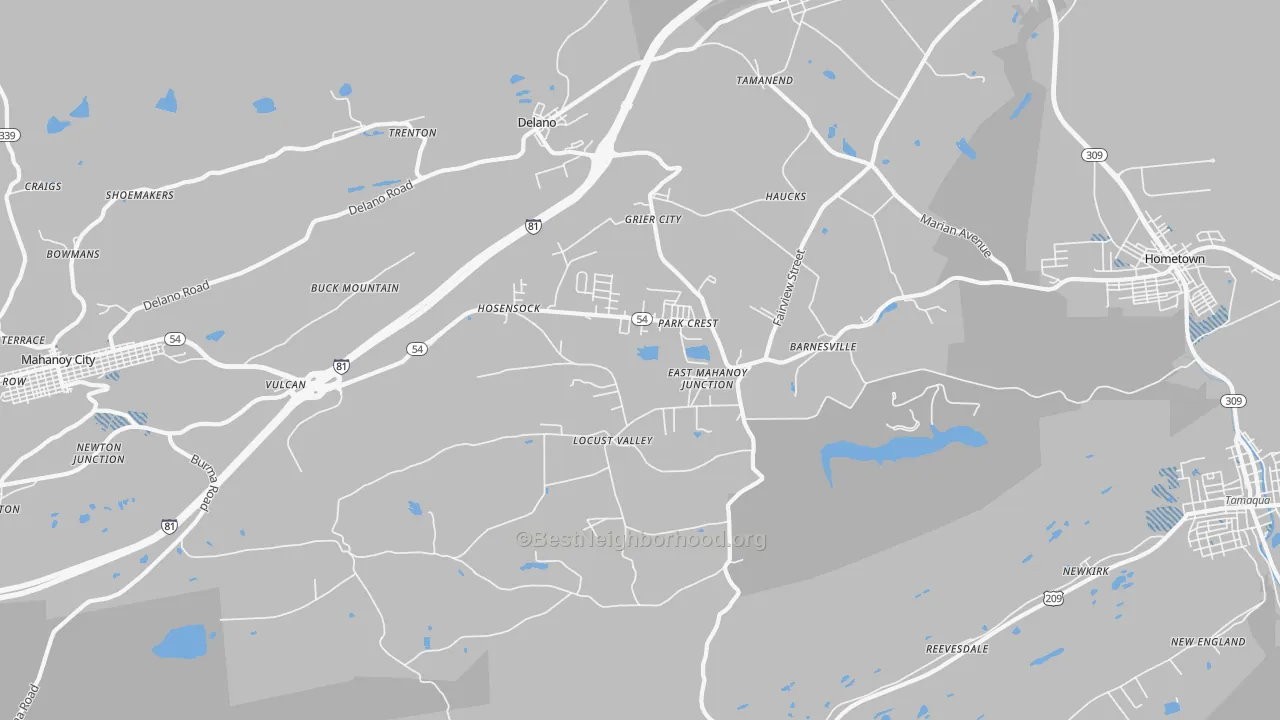 Transit Grade map of Barnesville, PA