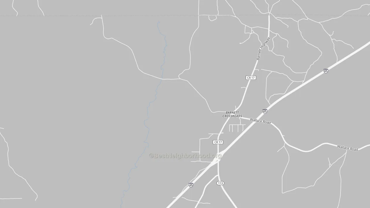 Transit Grade map of Barnett Crossroads, AL