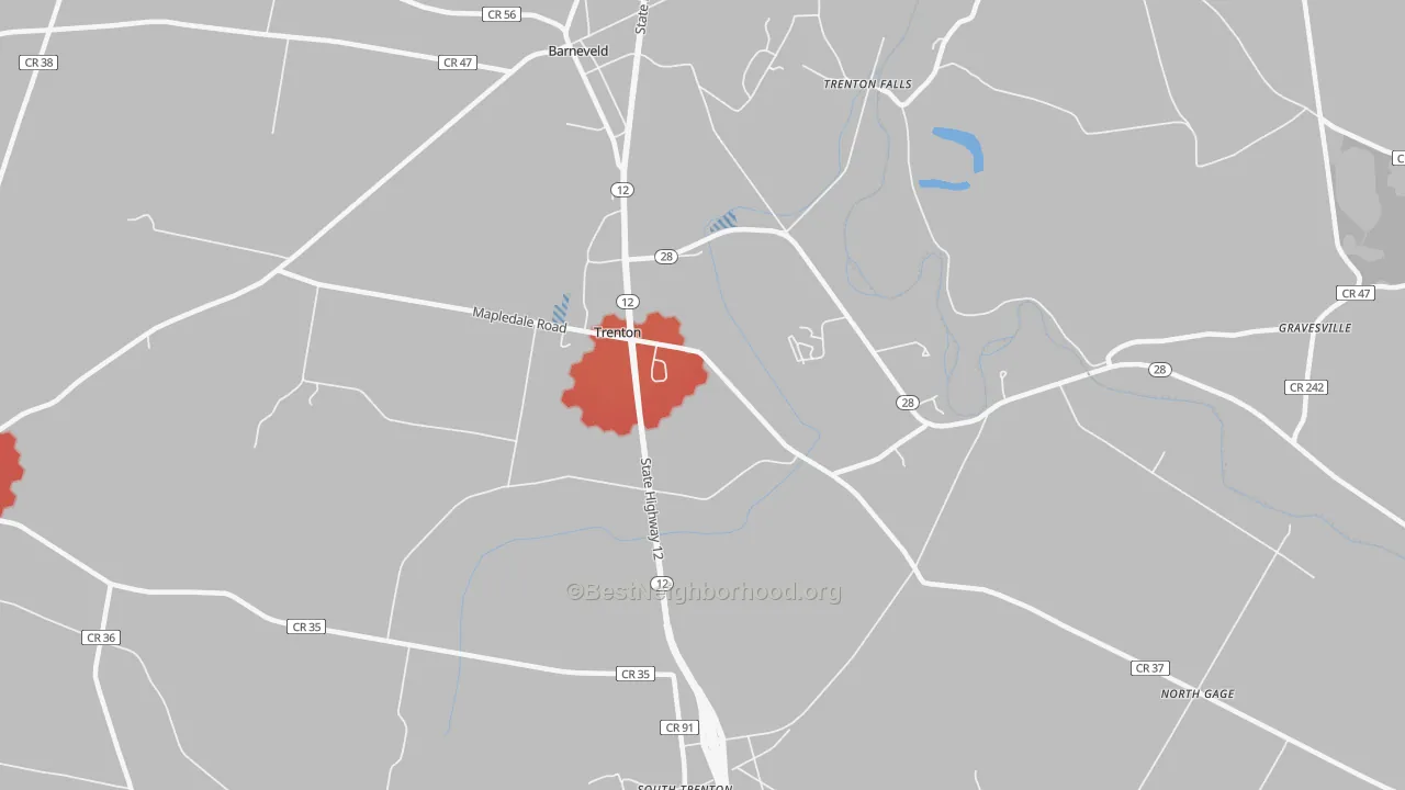 Transit Grade map of Barneveld, NY