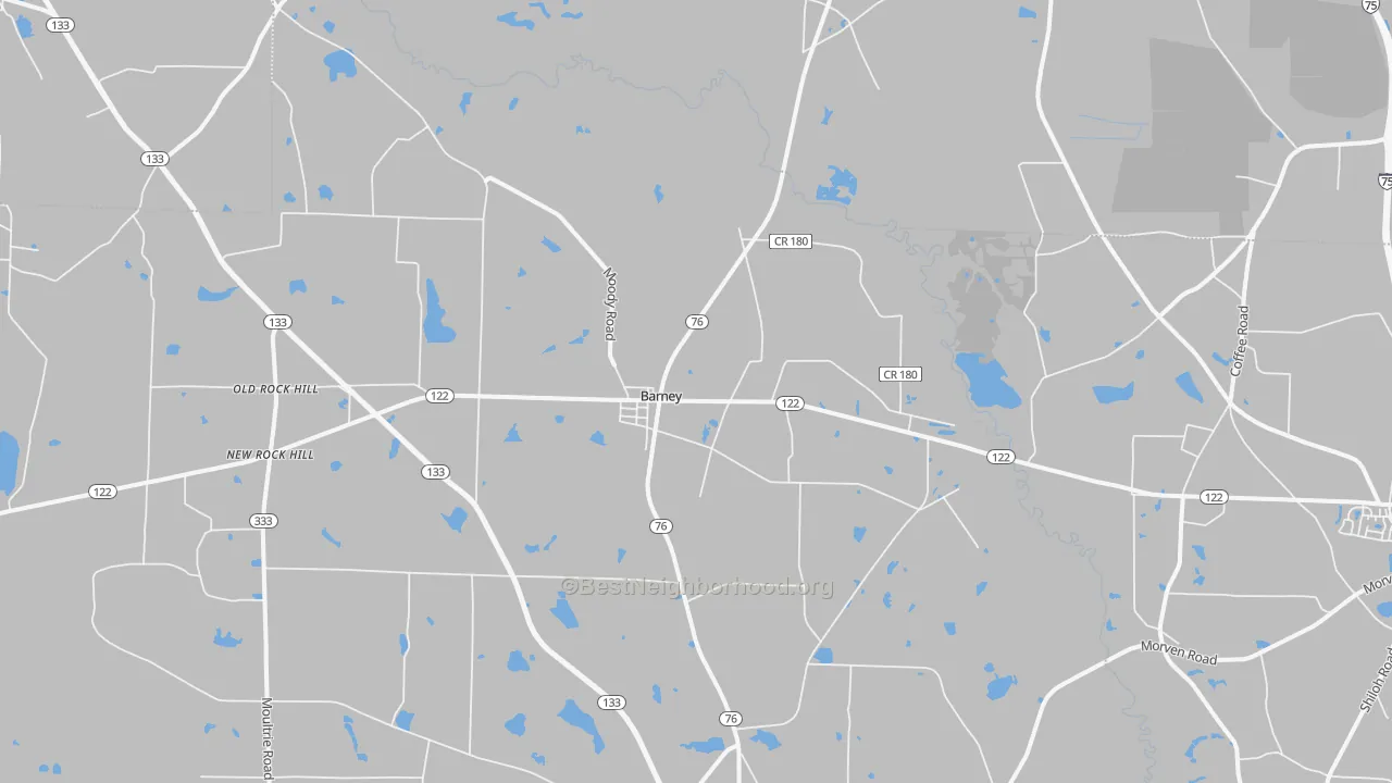 Transit Grade map of Barney, GA