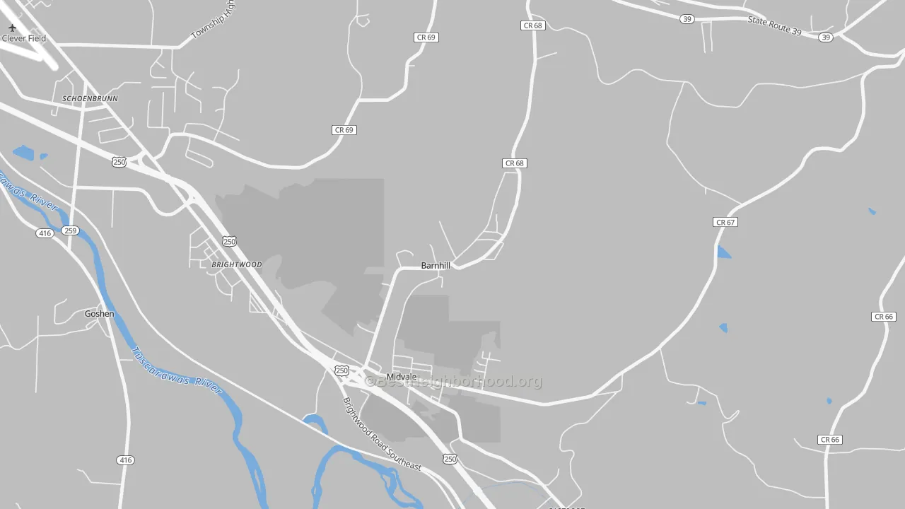 Transit Grade map of Barnhill, OH
