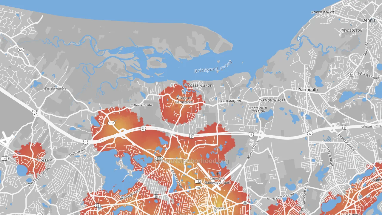 Transit Grade map of Barnstable, MA