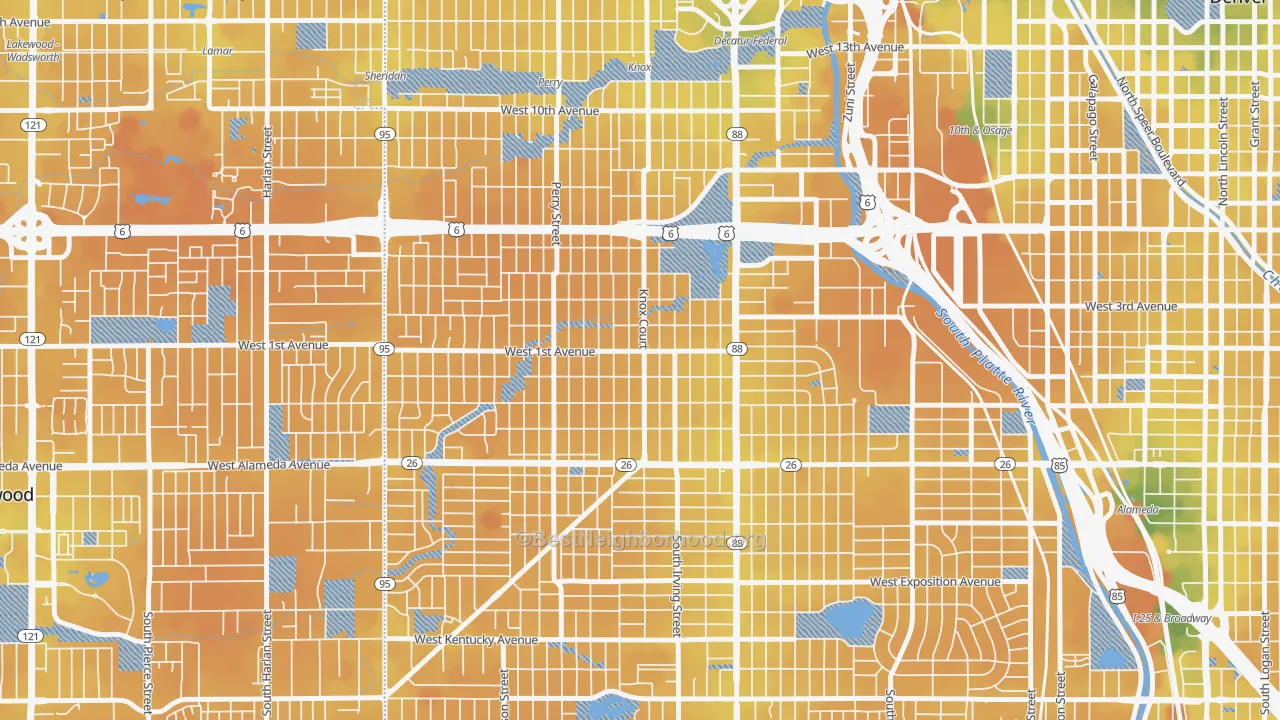 Transit Grade map of Barnum, Denver, CO