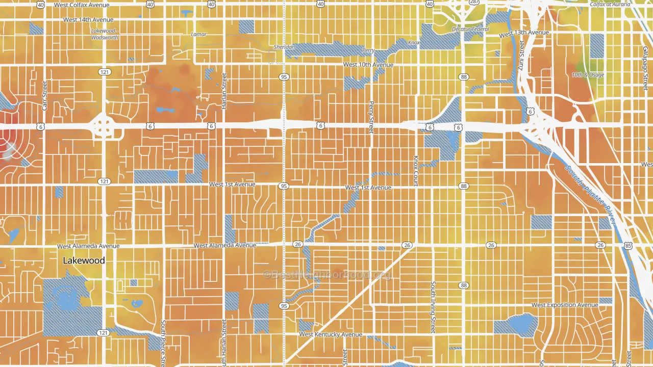 Transit Grade map of Barnum West, Denver, CO