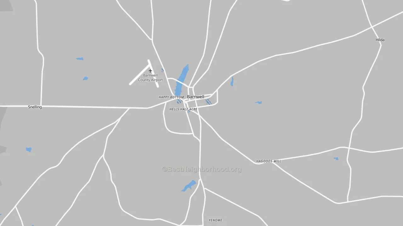 Transit Grade map of Barnwell, SC