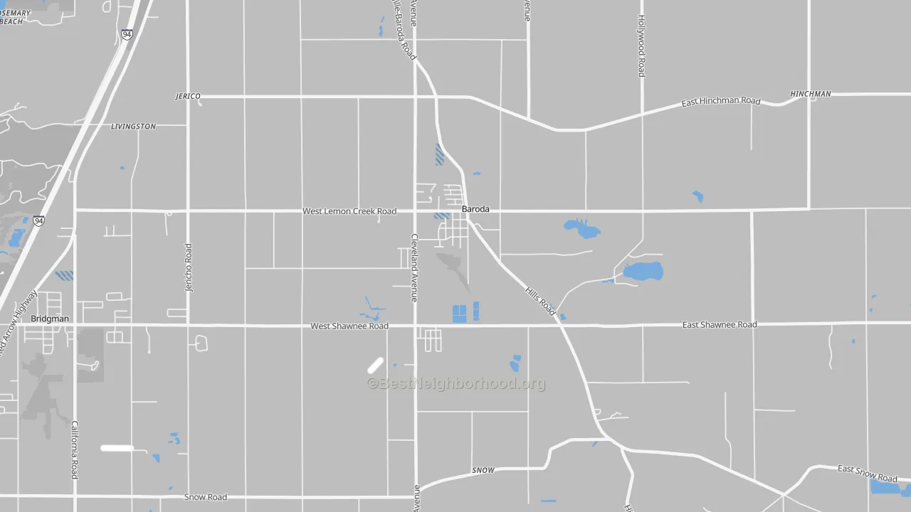 Transit Grade map of Baroda, MI