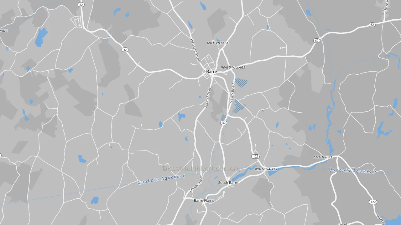 Transit Grade map of Barre, MA