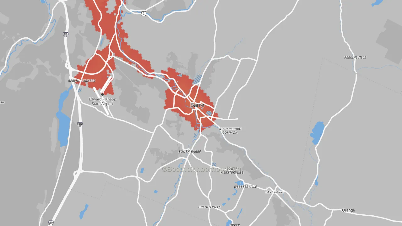 Transit Grade map of Barre, VT