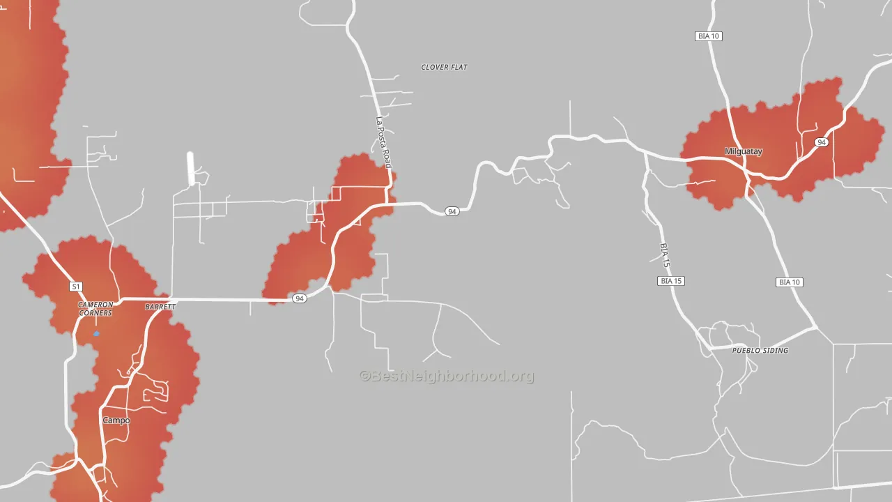 Transit Grade map of Barrett, CA