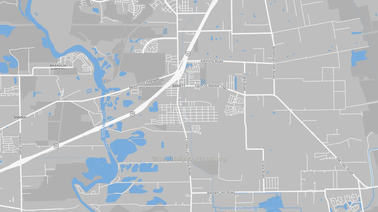 Transit Grade map of Barrett, TX