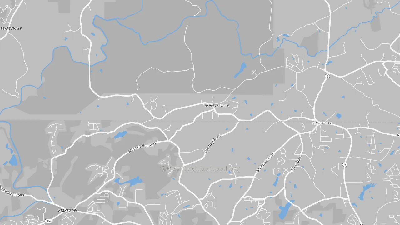 Transit Grade map of Barrettsville, GA